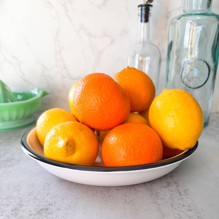 TableCraft Products Company - Wholesale Bowl - Canteen Collection 24 ounce Melamine Bowl, White/Black5