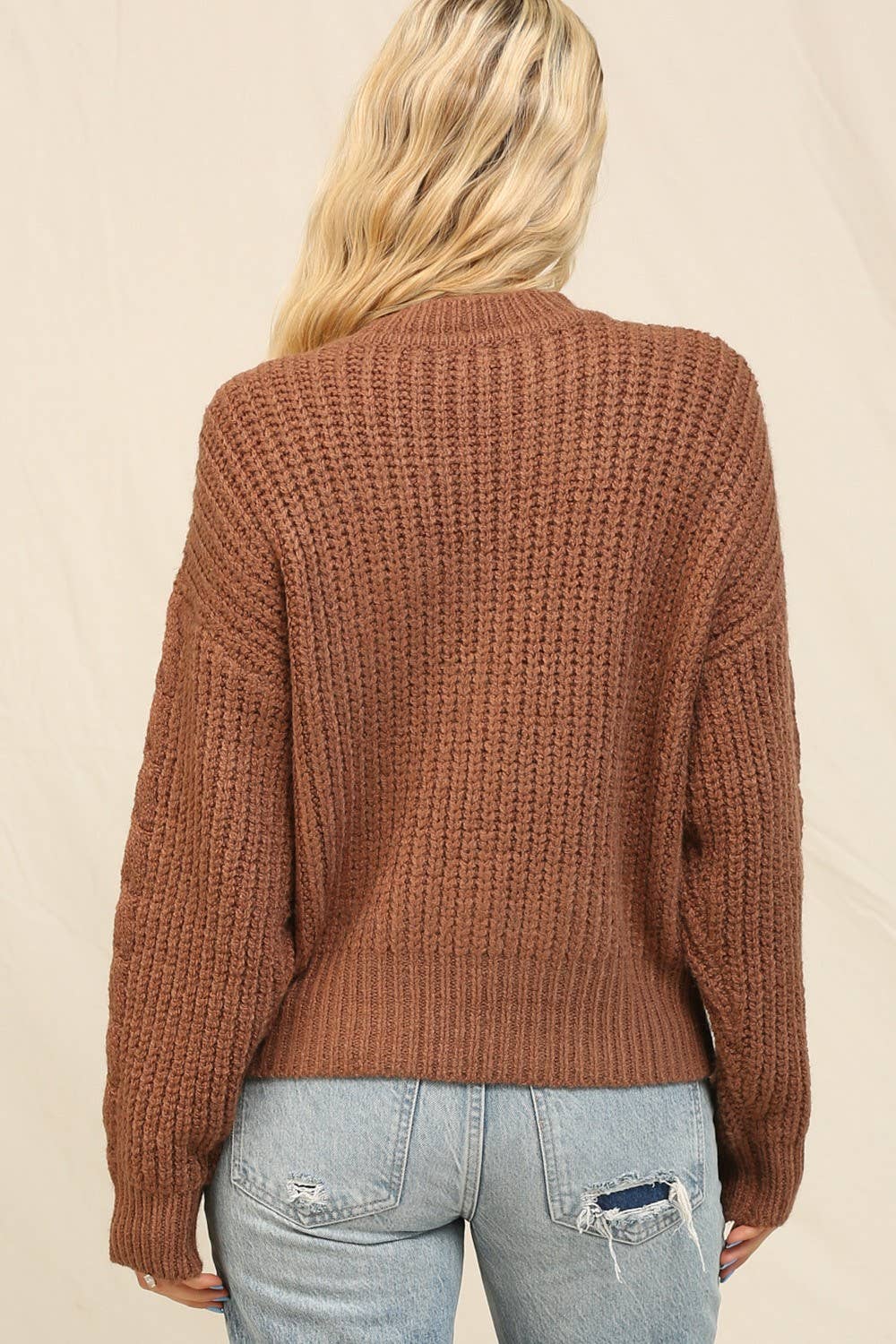 KyeMi - Wholesale Knit Sweater - Women's - Chunky Cable Knit Texture Sweater14