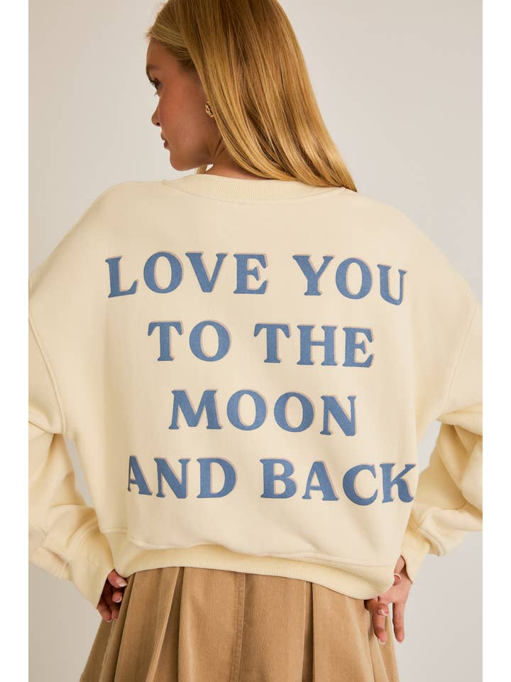 CREAM BOXY CROP SWEATSHIRT for wholesale on Faire