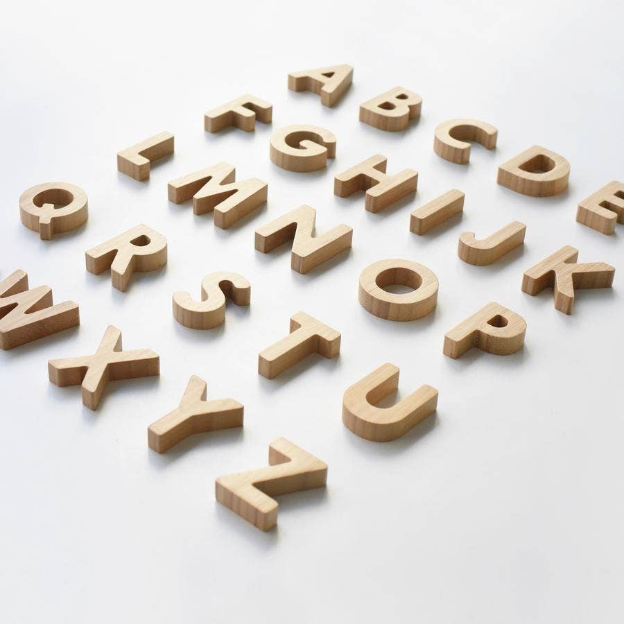 Wee Gallery - Wholesale Wood Toy - Kids - Bamboo Alphabet - Wooden ABC Letter Blocks Set8