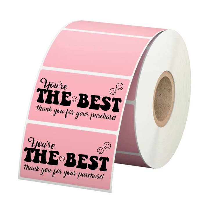 500 "you're the best" thank you packaging label/stickers for wholesale by Unknown Designs