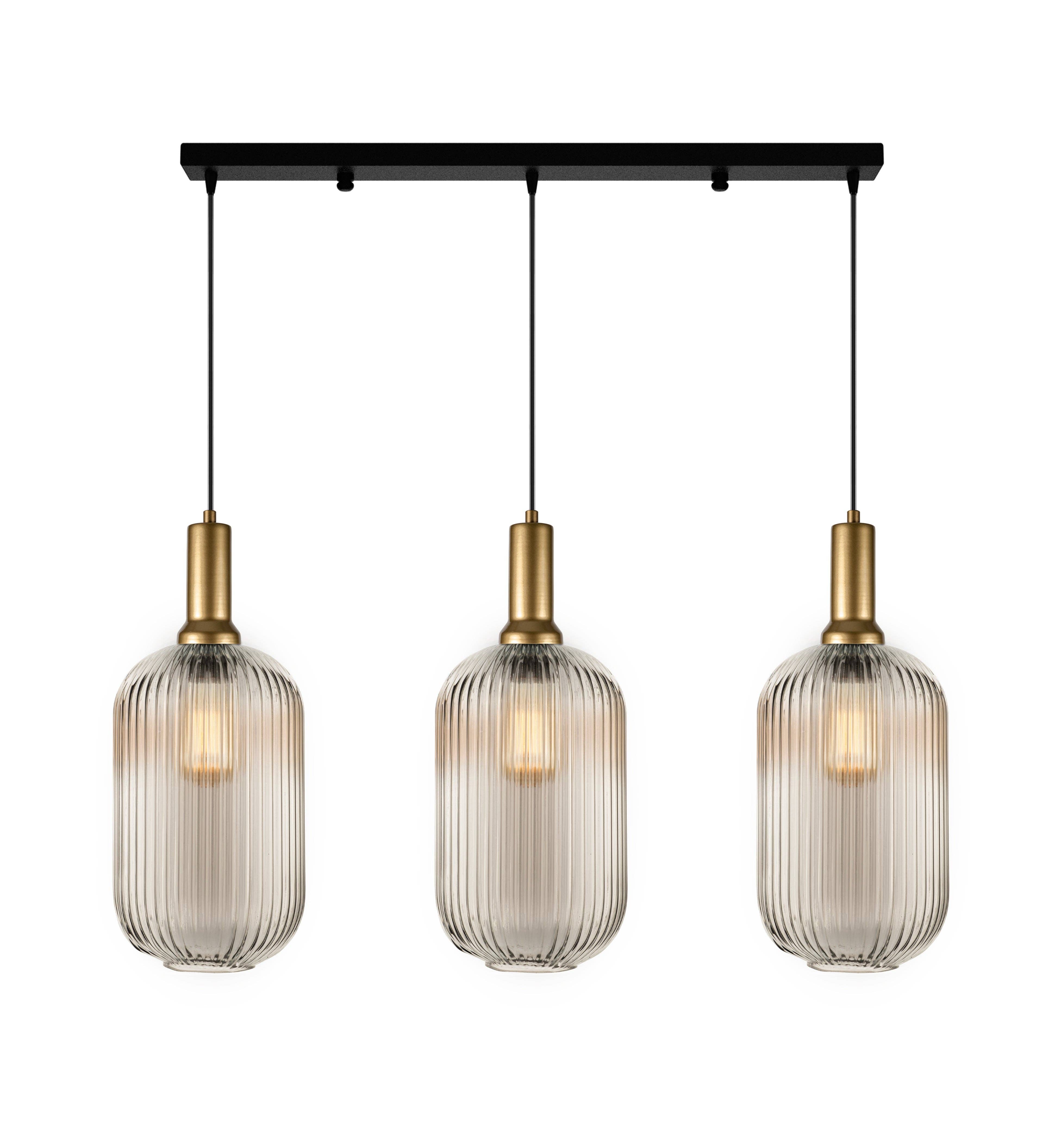 Eclipse Lighting - Wholesale Chandelier/Hanging Light - Linear Canopy Ribbed Glass Clear Multi Pendant Lighting Staircase, Custom Ribbed Glass Pendant Lighting, Multi Lighting for Stairwell Long Chandelier8