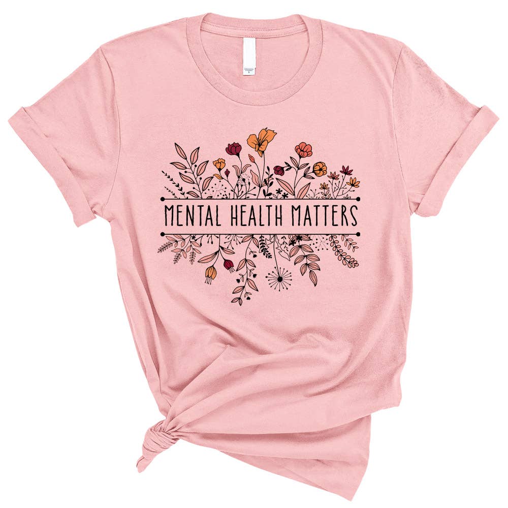 DaisyChainDesignCo - Wholesale T-Shirt (Graphic) - Women's - Floral Mental Health Matters Graphic Tshirt2