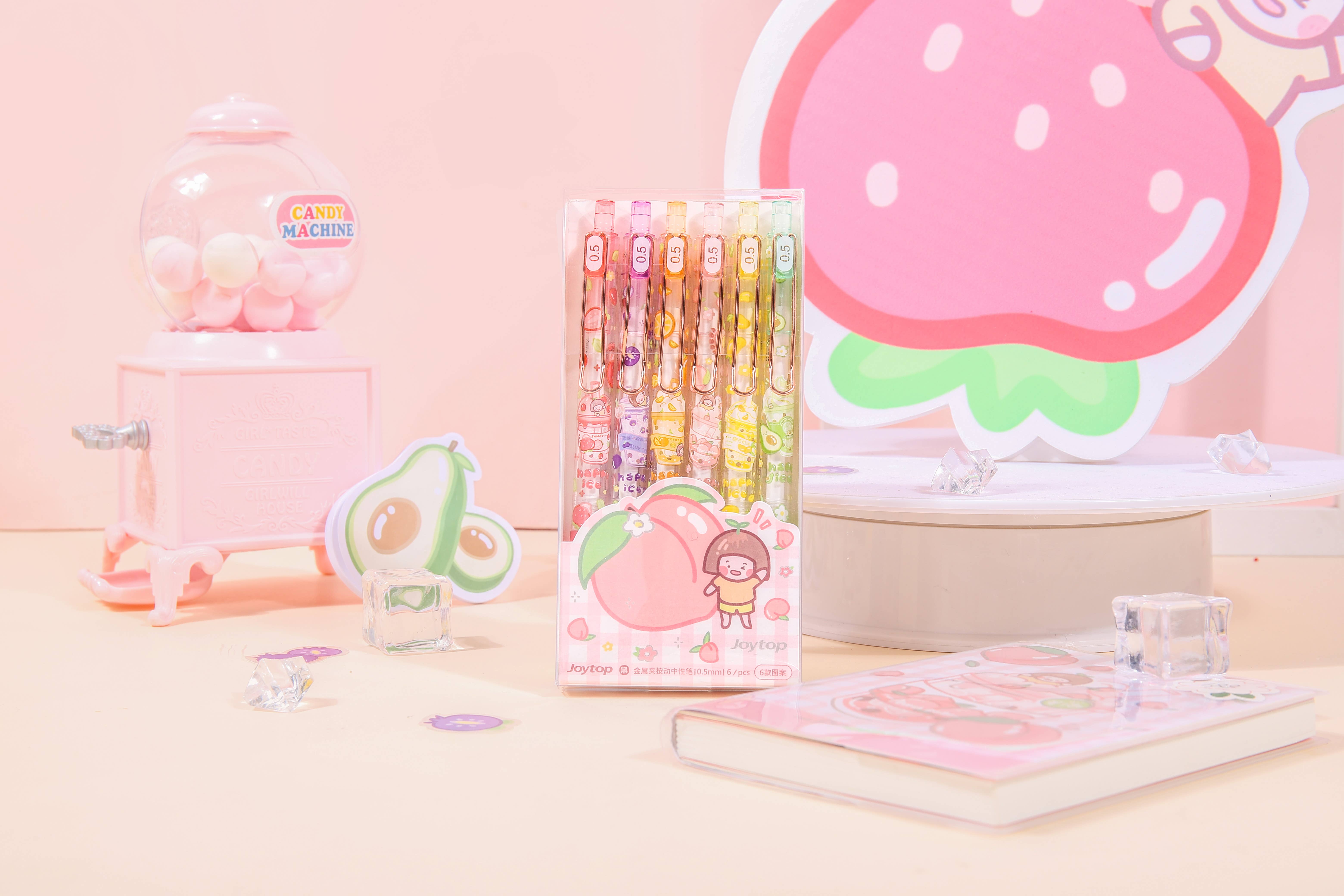 Yenzee Stationery – wholesale Pennor – Set med gelpennor Ice Tea svart bläck1