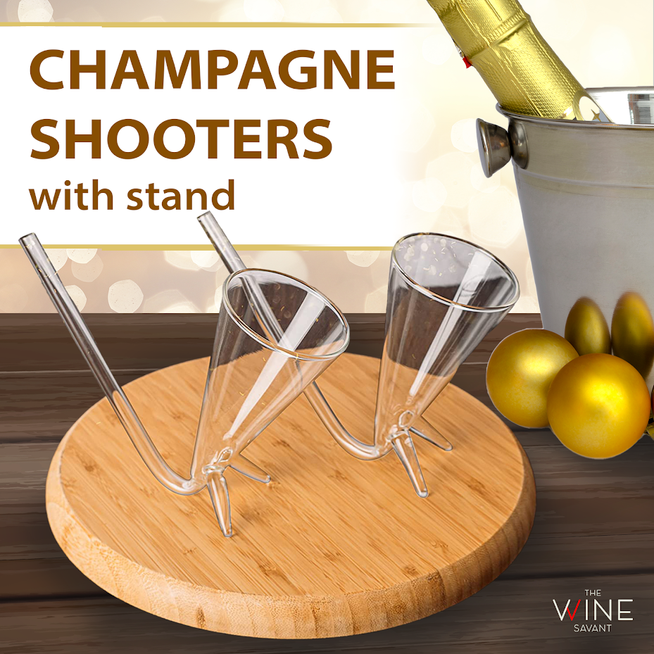The Wine Savant /  Khen Glassware - Wholesale Champagne Flute - 2pk Champagne Shooter With Stands - Acrylic Plastic Reusable6