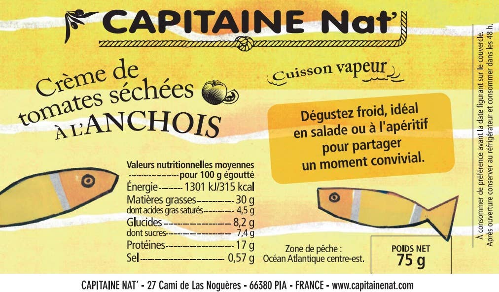 CAPITAINE NAT' - Wholesale Ingeblikte vis - Verzamelaar: zongedroogde tomatencrème met ansjovis1