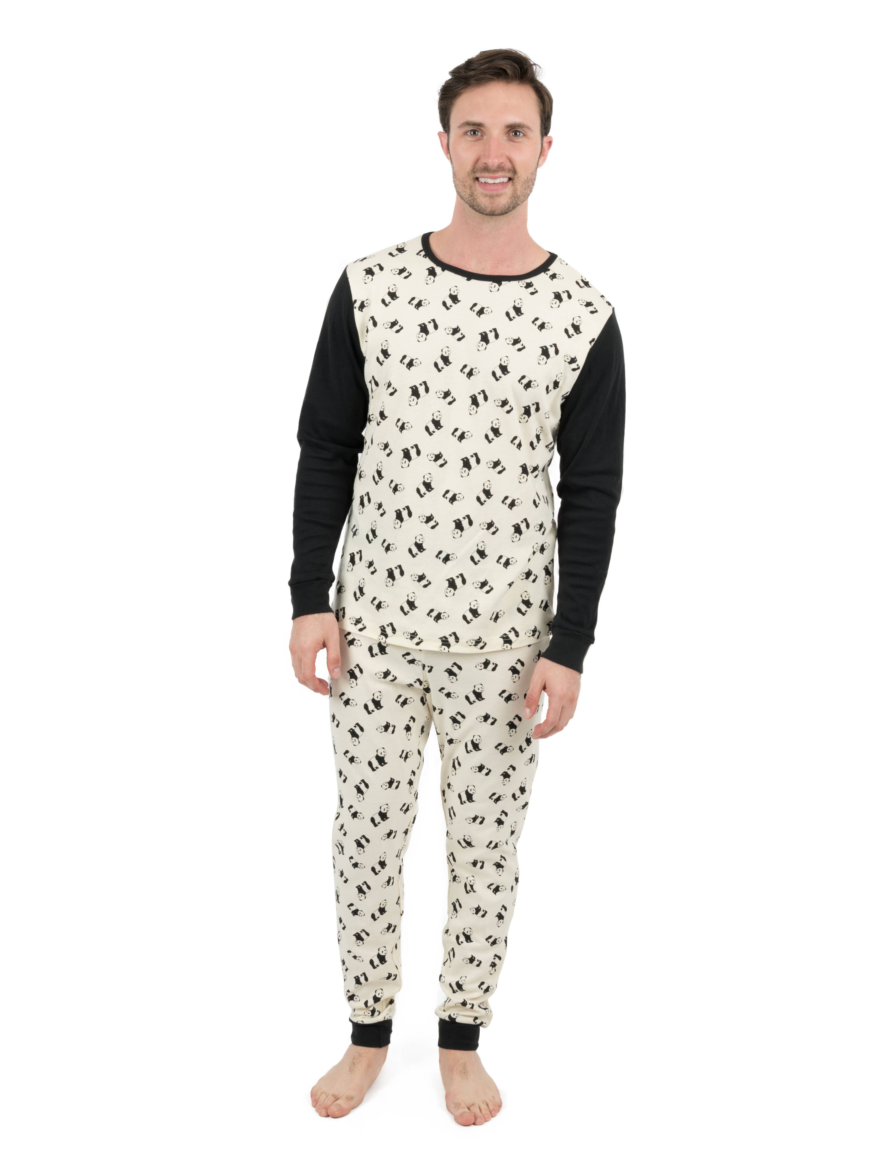 Leveret Pajamas - Wholesale Sleepwear Set - Men's - Mens Two Piece Cotton Pajamas Print6