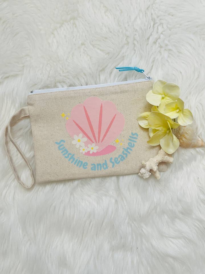 Sunshine and Seashells wristlet for wholesale by Sunshine Collective
