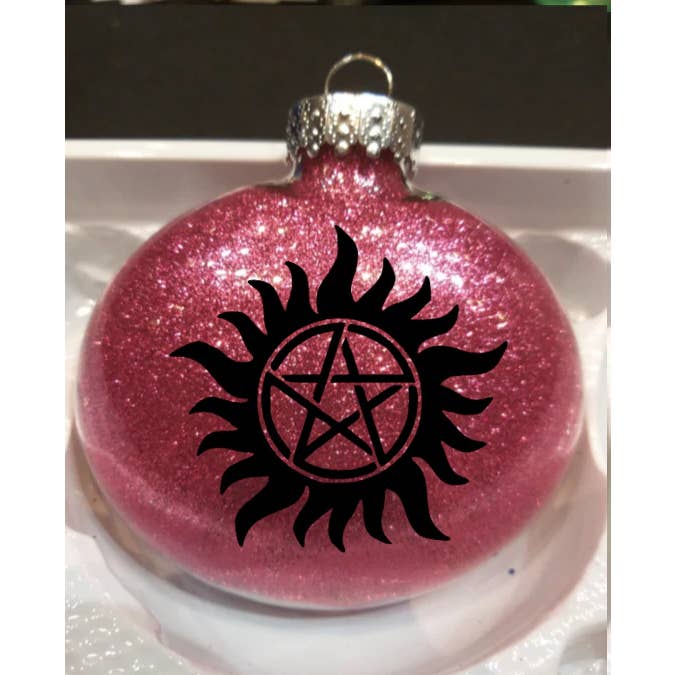 Supernatural Ornament Shatterproof Glitter Christmas for wholesale by Witchcrafted in MI