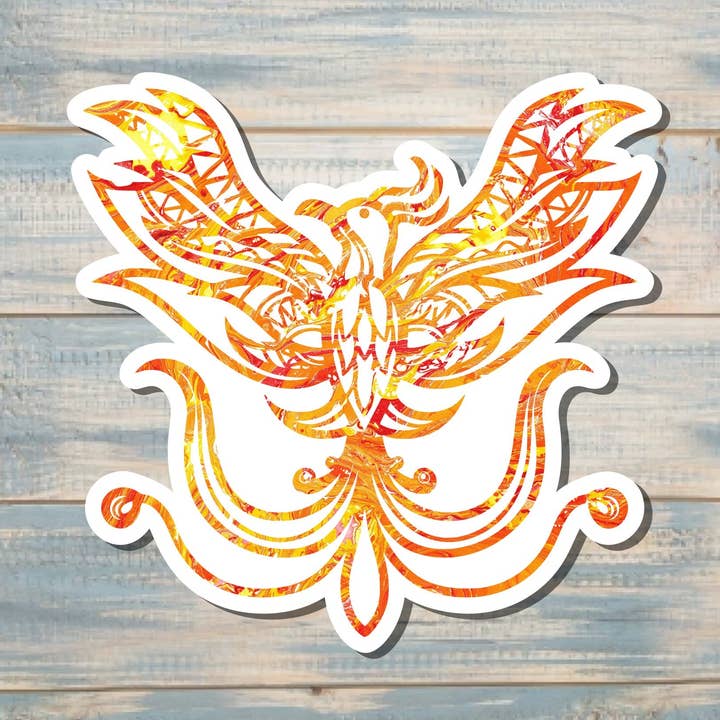 Orange Phoenix Rising Sticker |Sticker or Magnet for wholesale by Handmade by Marlayna
