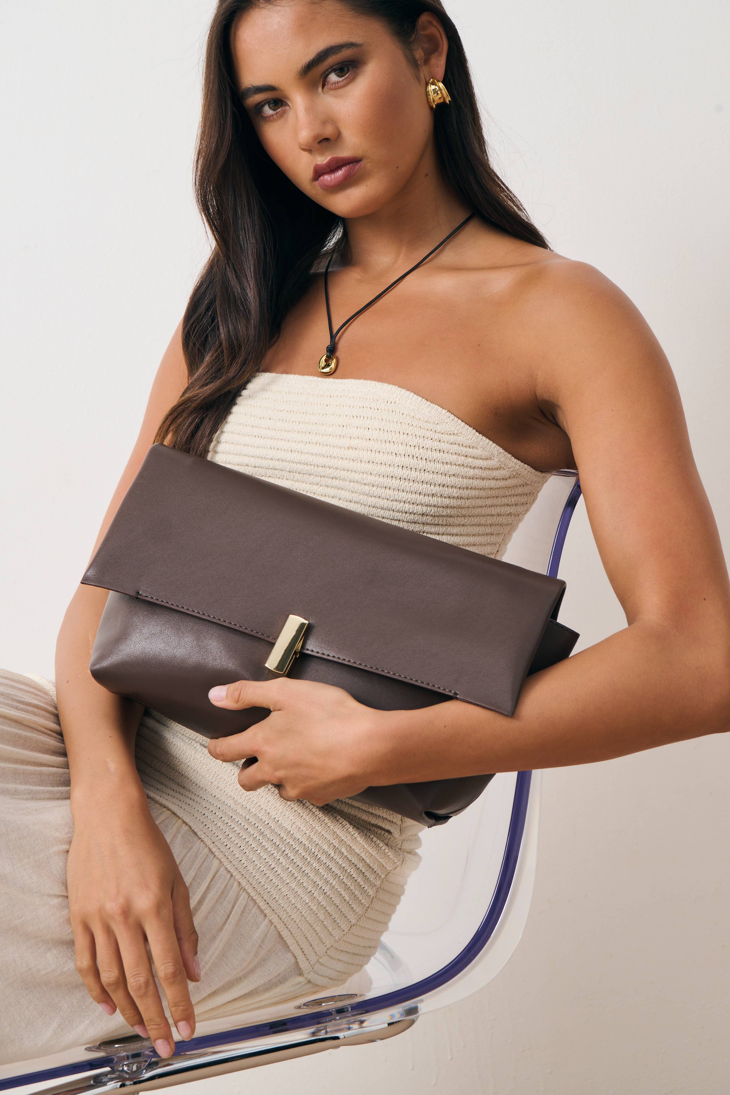 Angels Whisper Accessories - Vendita all'ingrosso Pochette - Donna - Borsa a Mano L&S Nova in Marrone1