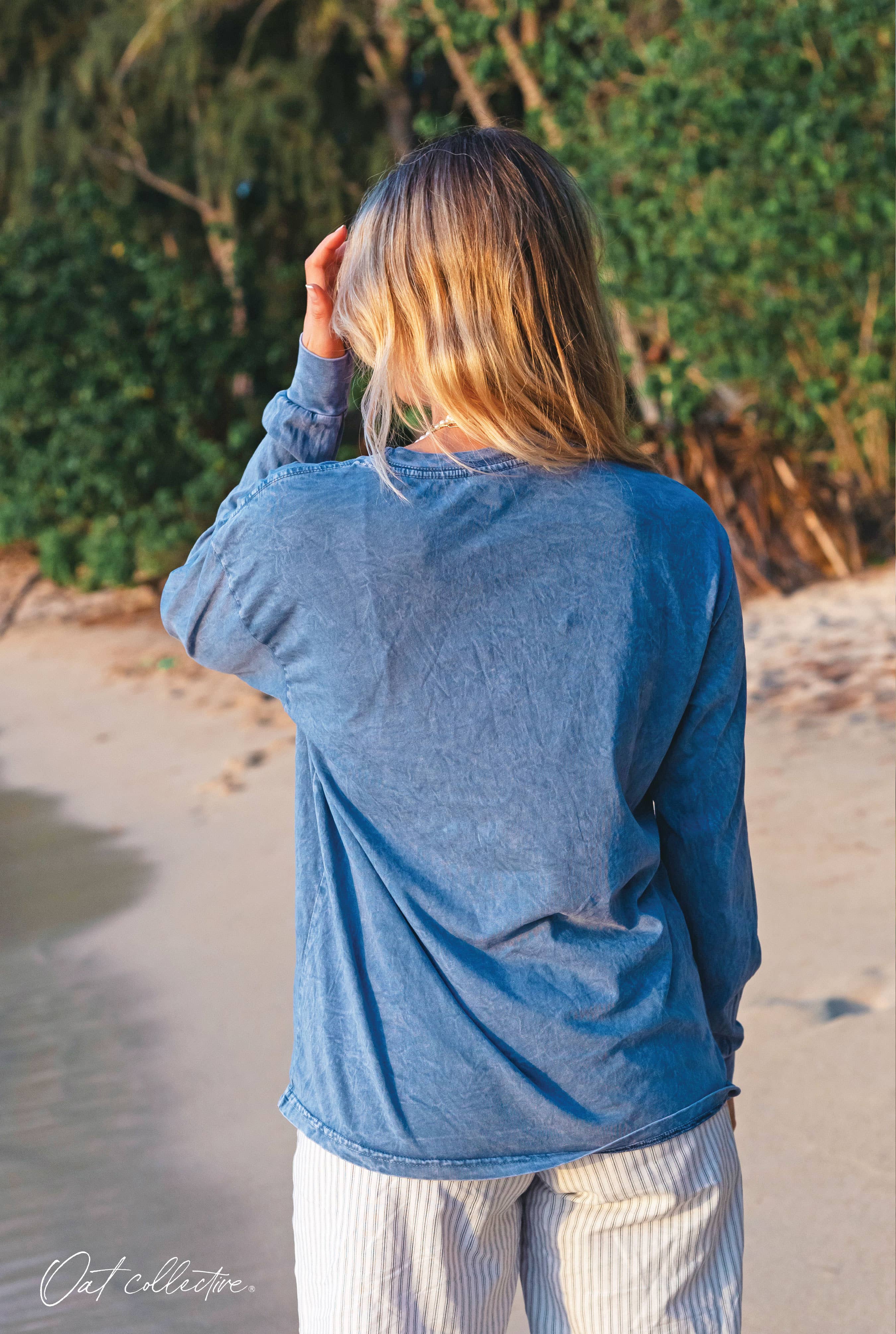 OAT COLLECTIVE - Wholesale Screen Printed T-Shirt - Women's - COUNTRY MUSIC  Mineral Washed Long Sleeve Graphic5