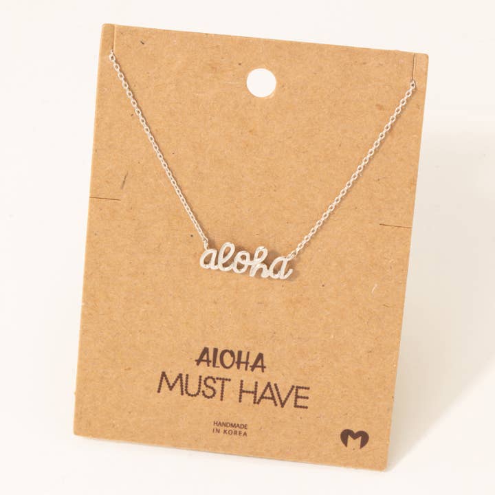 Fame Accessories - Wholesale Pendant/Charm Necklace - Aloha Print Classic Necklace