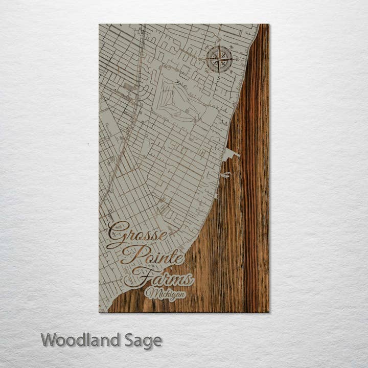 Fire and Pine Wood Maps - Wholesale Map - Michigan: Grosse Pointe Farms Street Map