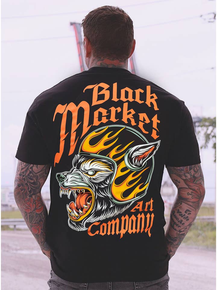 Noir Vitesse du Loup - T-shirt Graphique pour Homme en vente sur Faire2