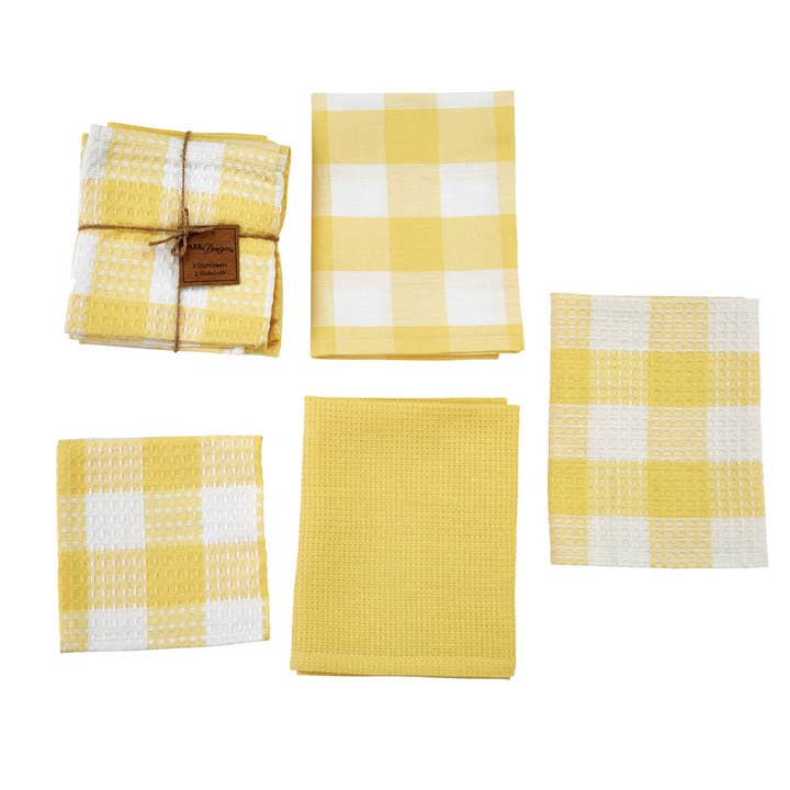 Wicklow Dishtowel Set - Yellow for wholesale by Park Designs