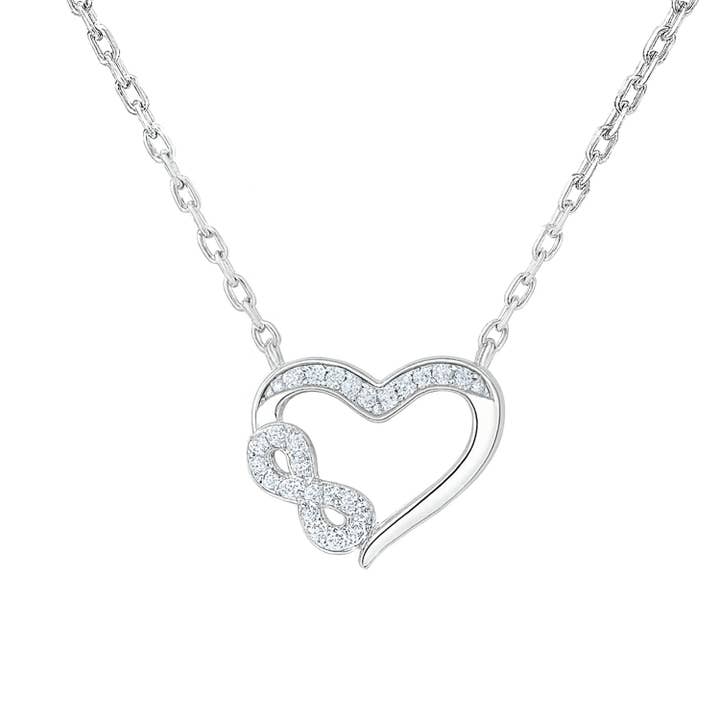 Cherie halsketting – hart & infinity van 925 zilver voor wholesale door Impala