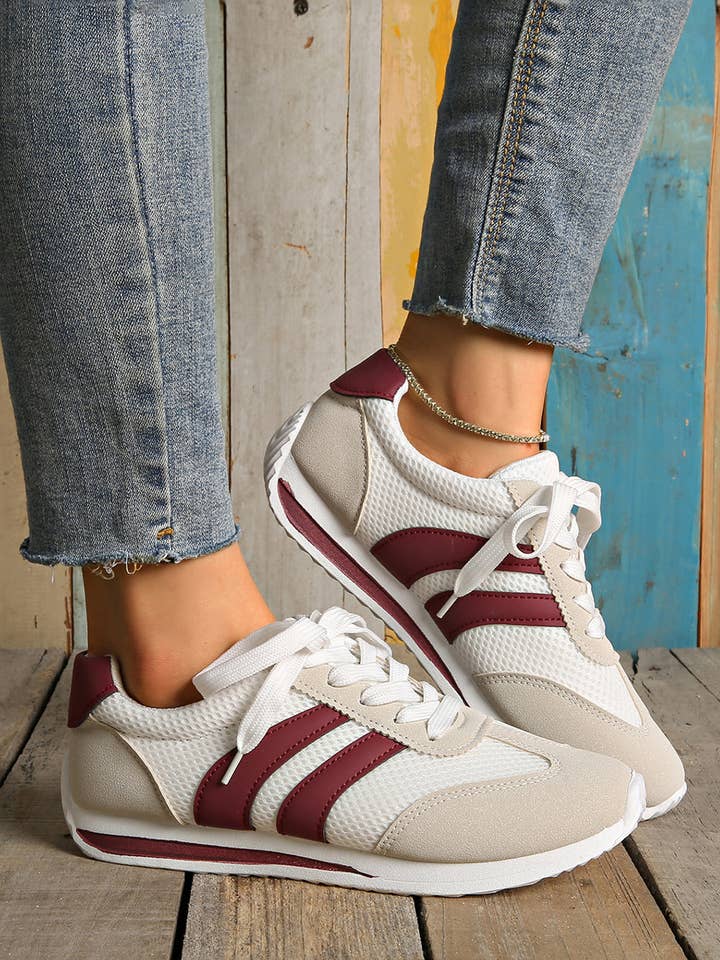 Threaded Pear - Wholesale Lifestyle Sneakers - Women's - Karter Breathable Lace-up Sneakers2