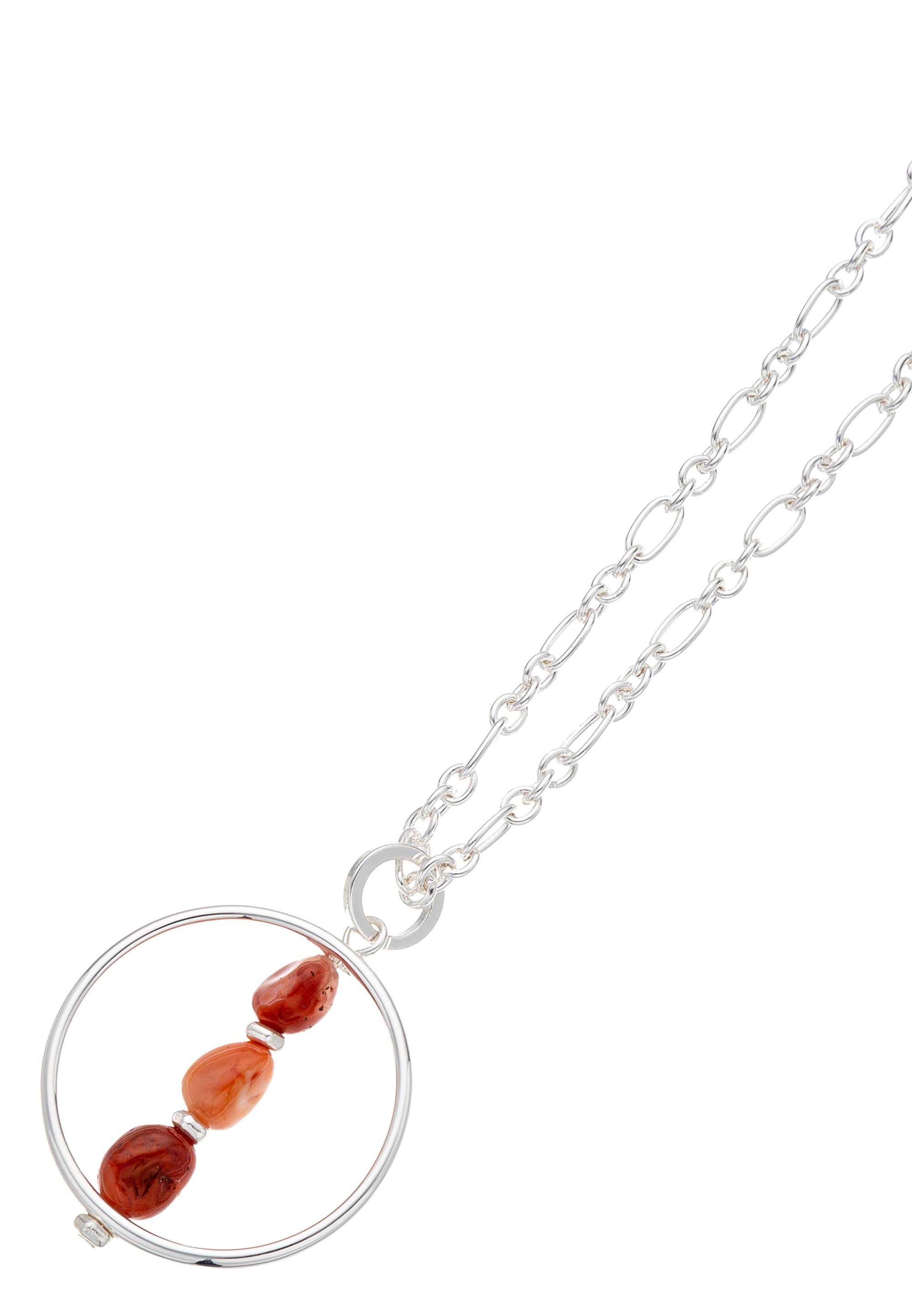 LesliiLange Necklace Natural Stones Rust Orange Red for wholesale on Faire1