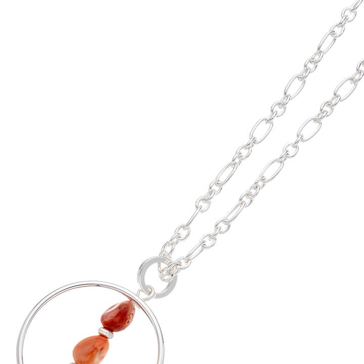 LesliiLange Necklace Natural Stones Rust Orange Red for wholesale on Faire1