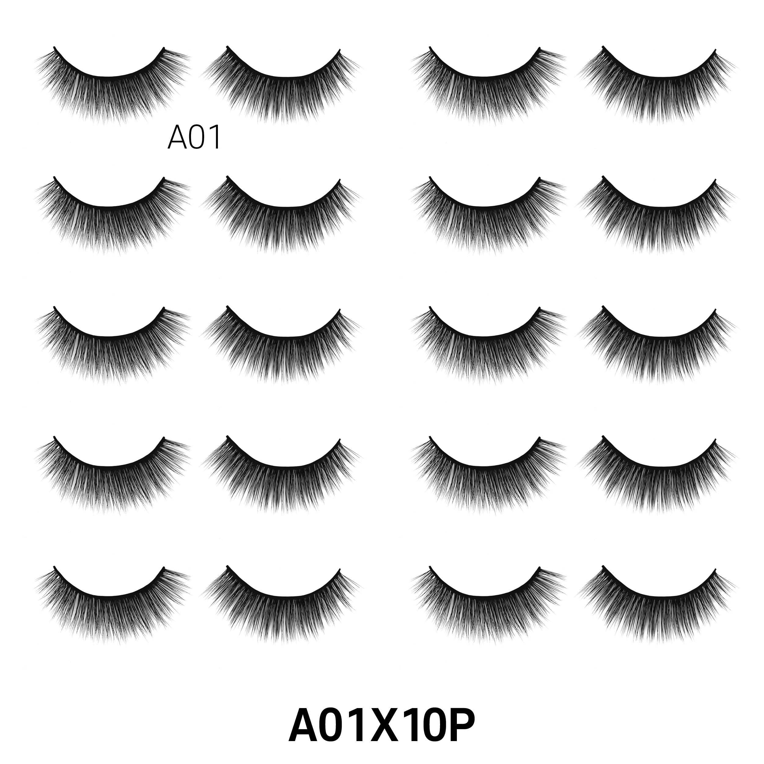 Laflare - Wholesale False/Fake Eyelashes - 3D FAUX MINK 10 PAIRS JUMBO PACK0