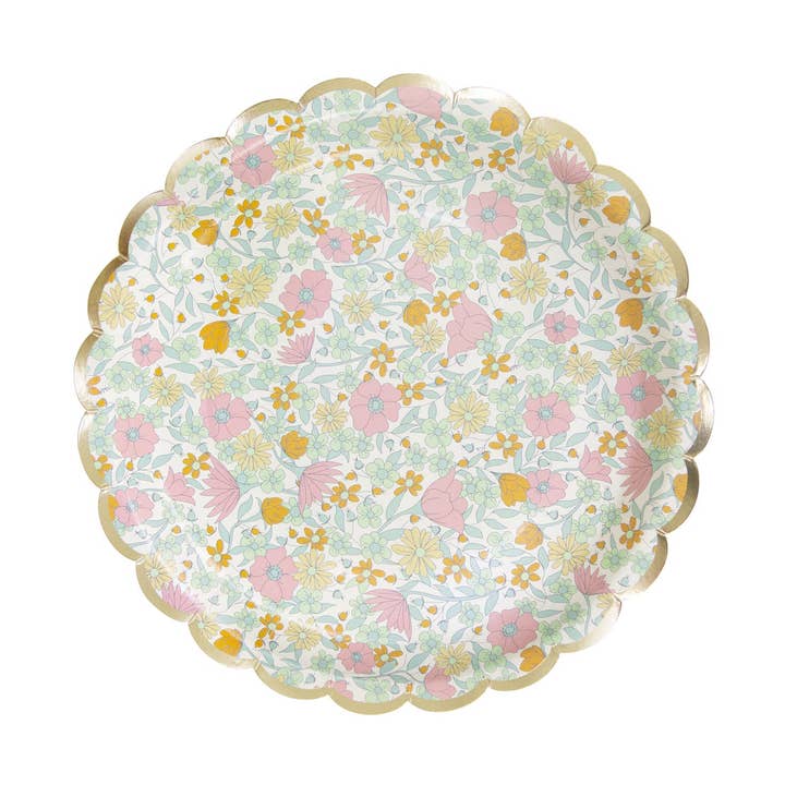 ASSIETTES FESTONNEES 23CM SHABBY ET OR X 8 pour la vente par Tim&Puce Factory