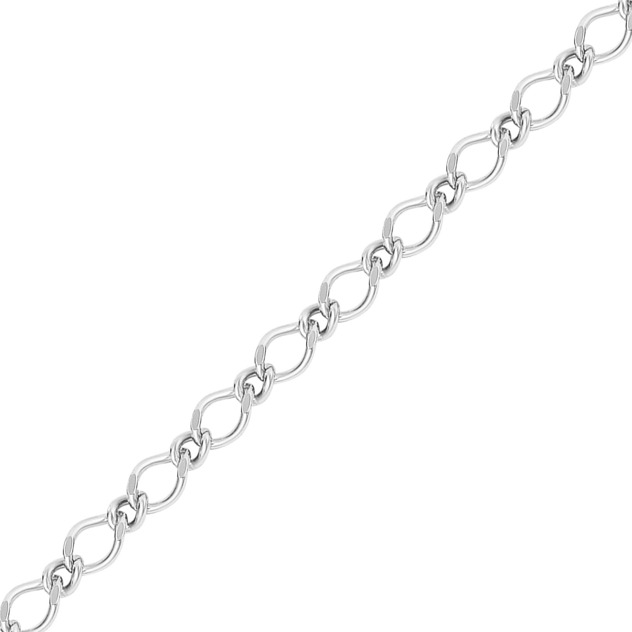 WJW - Wholesale Link & Chain Necklace - Sterling Silver Figaro Permanent Jewelry Chain by The Foot0