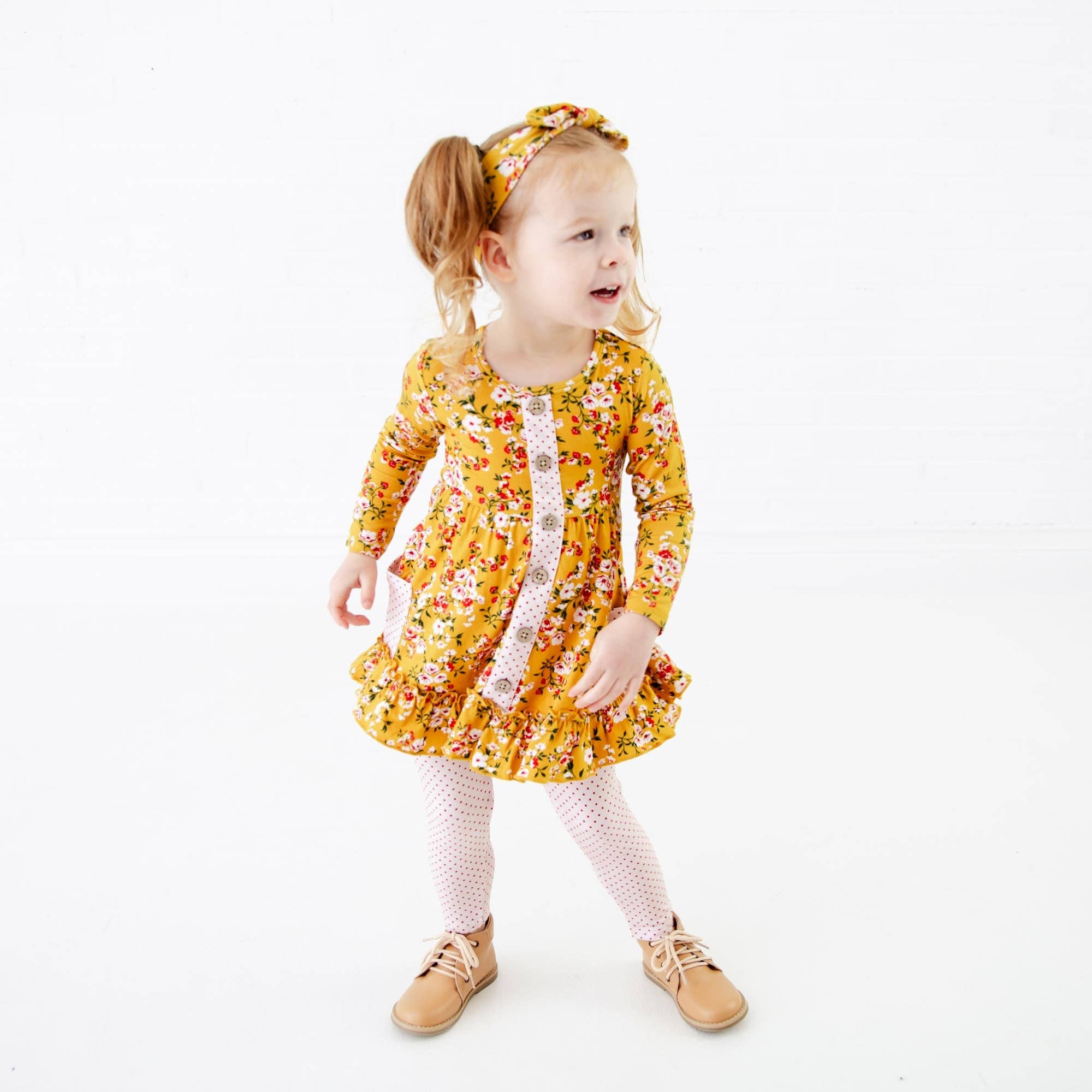 Dreamiere - Wholesale Top & Pant Set - Kids - Golden Hour Ruffle Tunic and Pants Set4