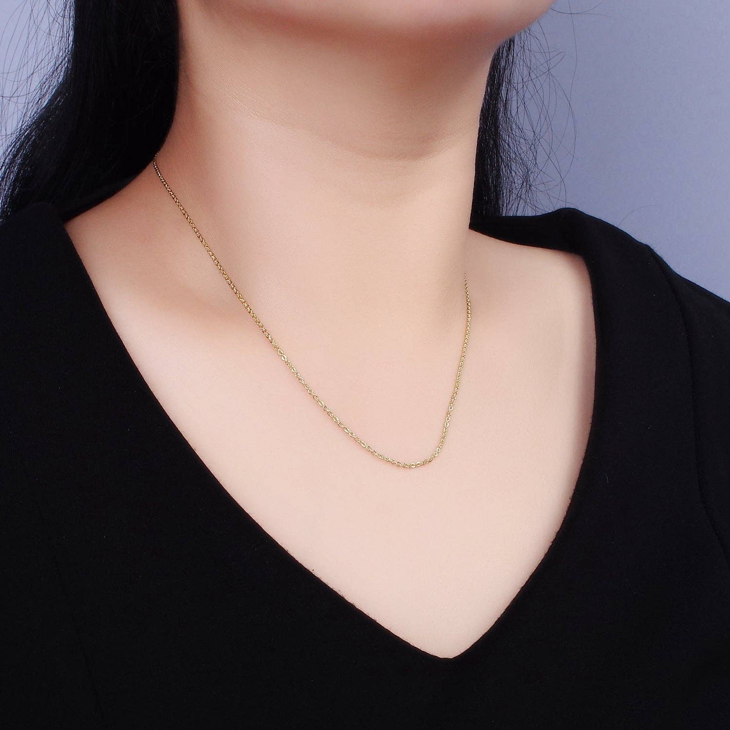 Aim Eternal - Wholesale Link & Chain Necklace - 16"/18"/20" Gold Filled 1.2mm Dainty Cable Chain Necklace5