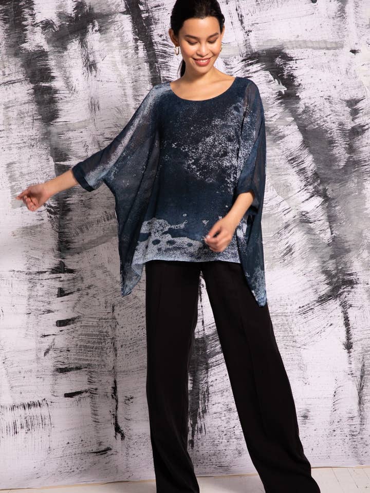 Capri Poncho in Silver Alloy - In Stock for wholesale by AMB Designs