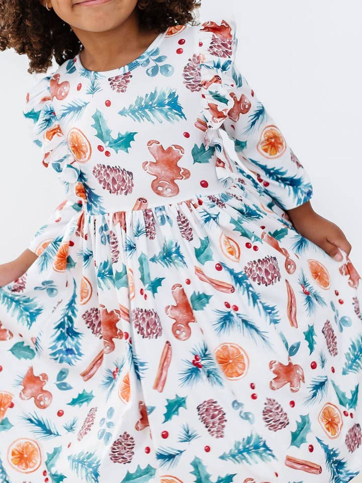 Mila & Rose - Wholesale Dress - Kids - Classic Christmas Ruffle Twirl Dress0