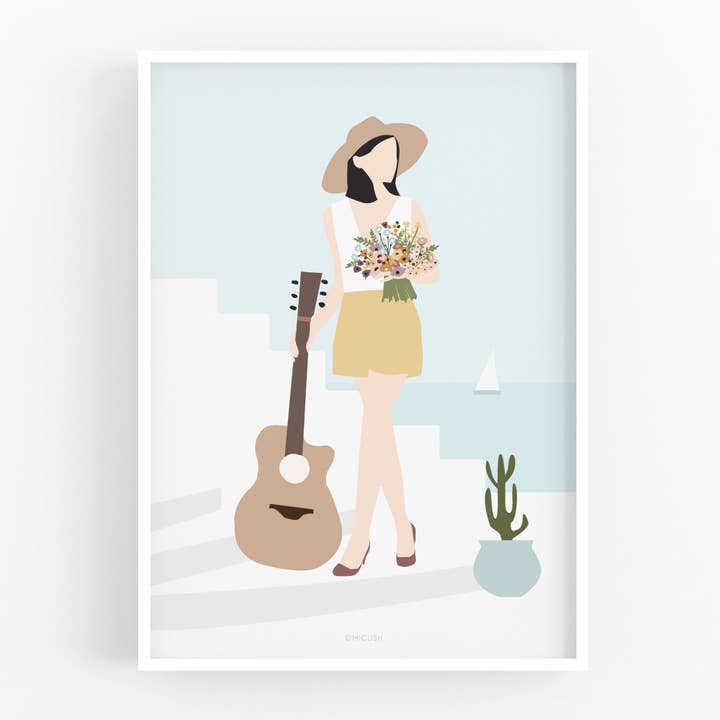 Art Print - Modern Women - Guitar Lady for wholesale by Micush
