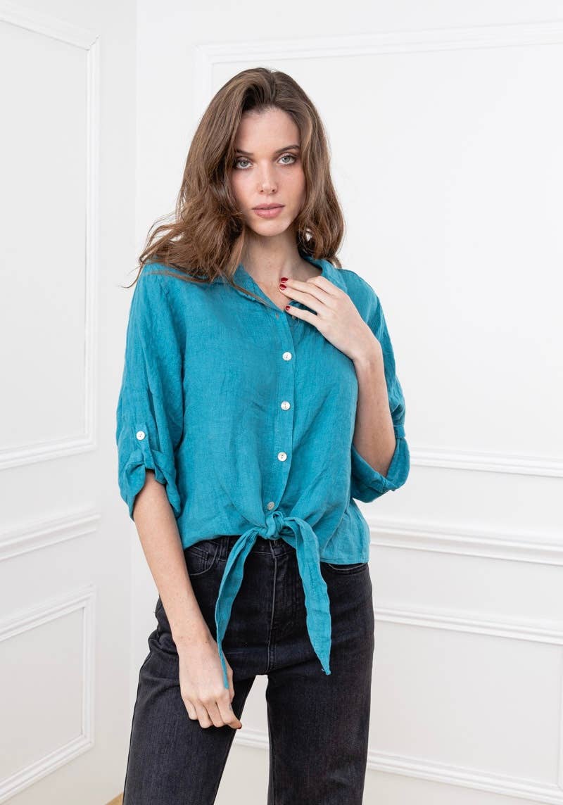 LINEN & COTTON HOUSE - Wholesale Button Down Shirt - Women's - 6228 100% LINEN SHIRT 23
