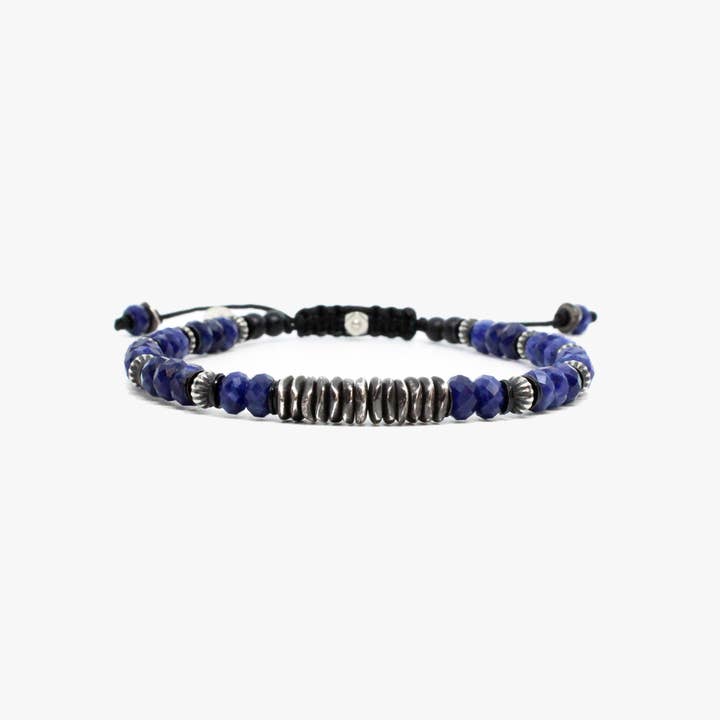 Bracelet en argent sterling avec pierres précieuses à facettes (3 couleurs) pour la vente par Kenton Michael