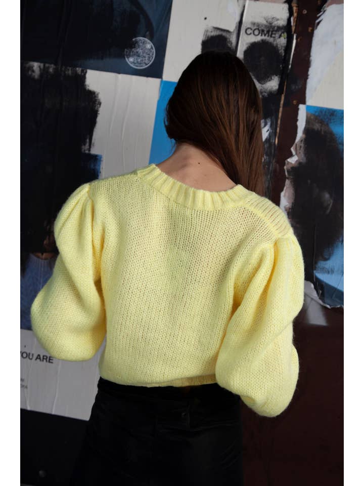 Hope Horizon LLC - Wholesale Cardigan - Women's - Yellow Button-Front Chunky Cardigan2