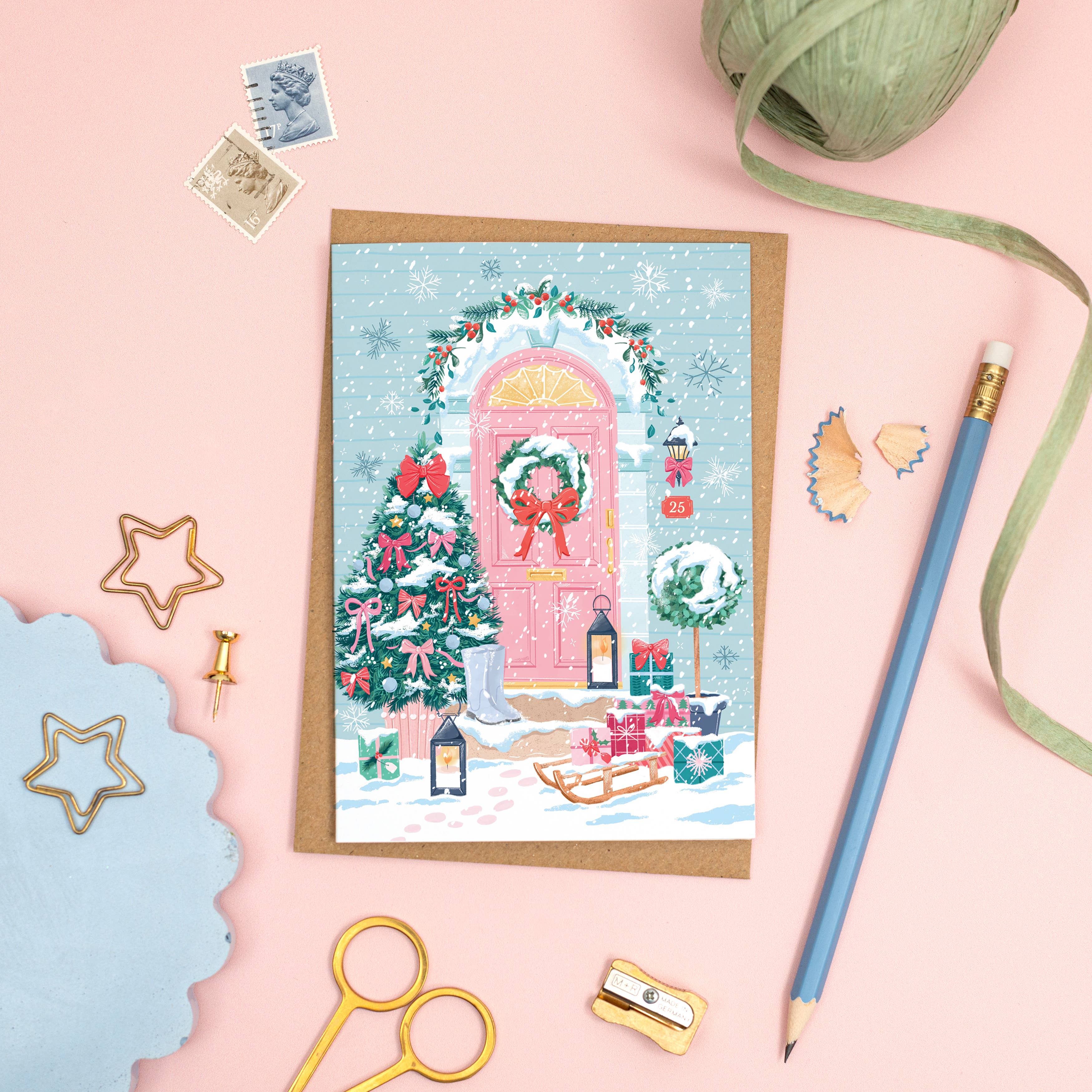 Simply, Katy - Wholesale Christmas Card - Christmas Doorway Card