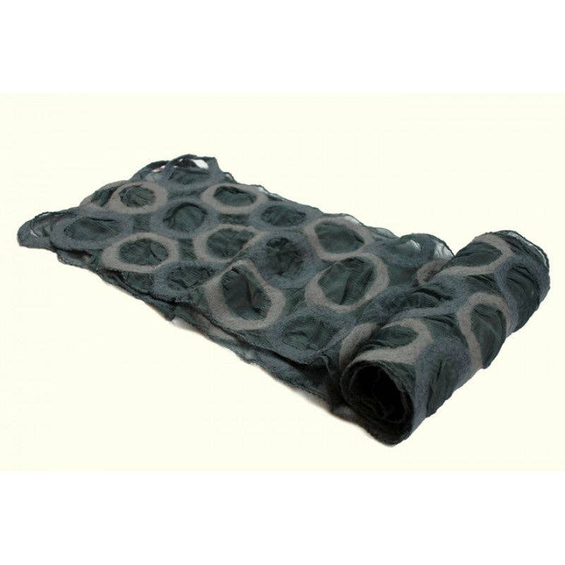 BNB Crafts Inc. - Wholesale Scarf - Women's - Gray Circle Felted Chiffon Scarves0