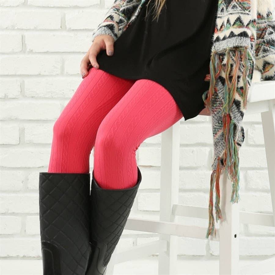Truly Contagious - Venta al por mayor Leggings modernos - Mujer - Leggings forrados en forro polar de punto trenzado (TX200)13