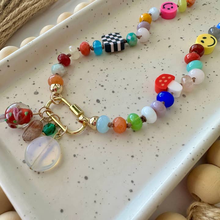 Playful Hand-Knotted Gemstone Necklace for wholesale by Larra Mirk Design