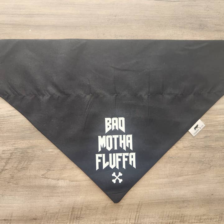 Bad Motha Fluffa - Over the Collar Doggie Bandana for wholesale by Timber & Co