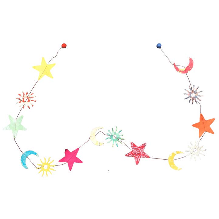 Giftsland - Wholesale Slingers - 5ft papieren slinger, zonnemaan en ster