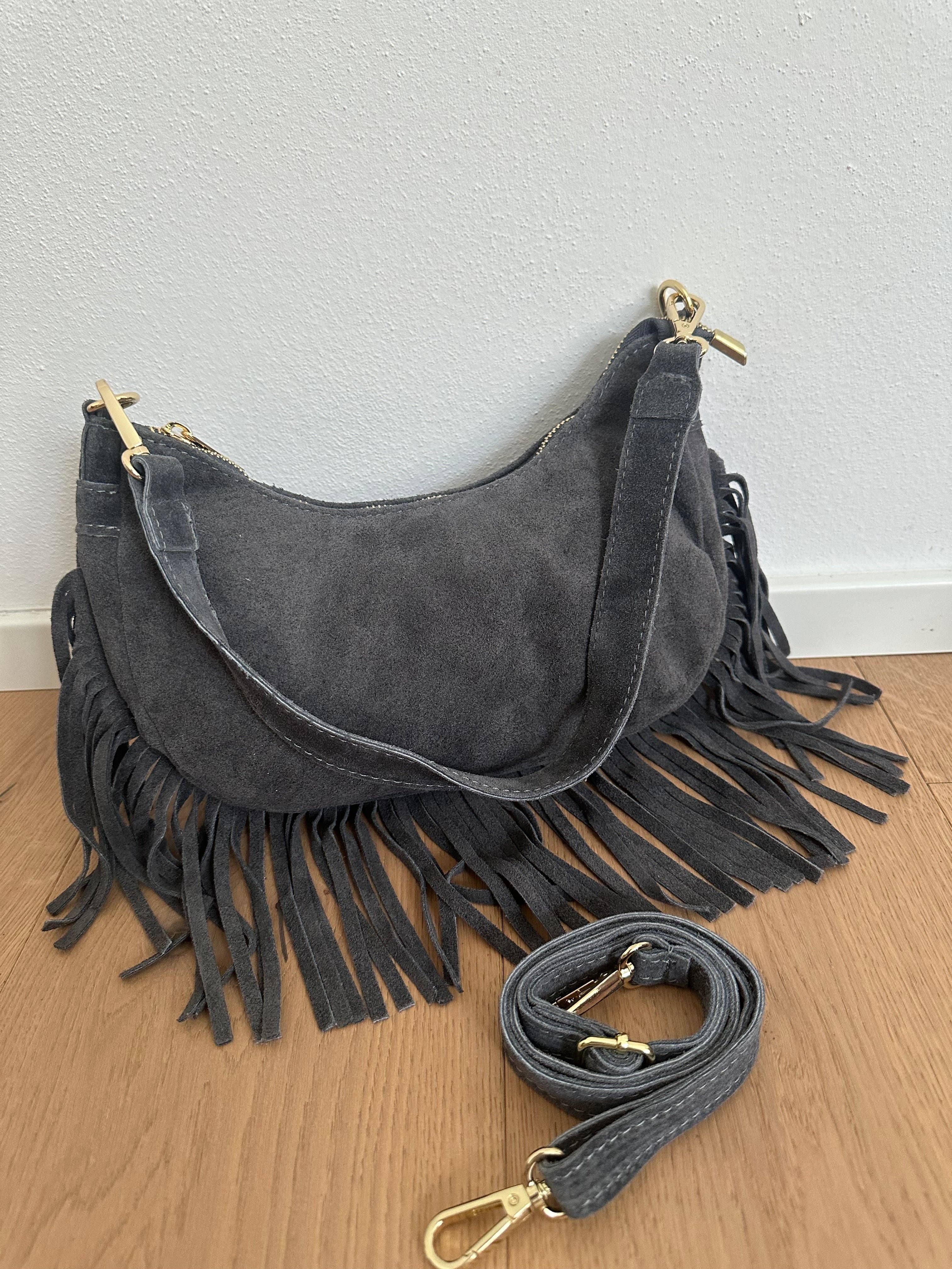 Zhade - Venta al por mayor Bolso con correa - Mujer - NINFEA - bolso de hombro de ante con flecos7