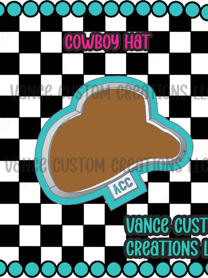 Cowboyhat med indlæg og Cardstock Freshie Mold for engroshandel hos Vance Custom Creations