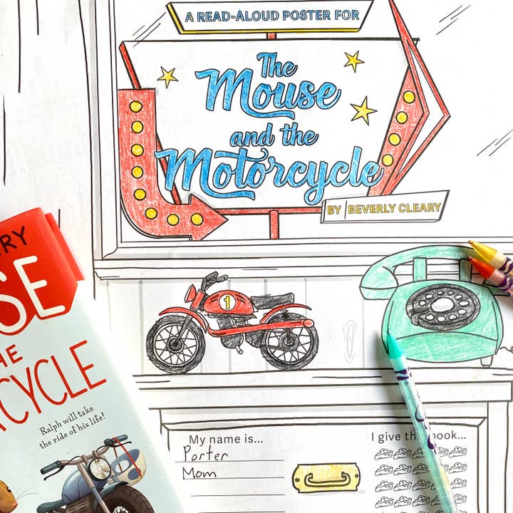 The Mouse and the Motorcycle Read-Aloud Poster for wholesale by Ruby Reads Books