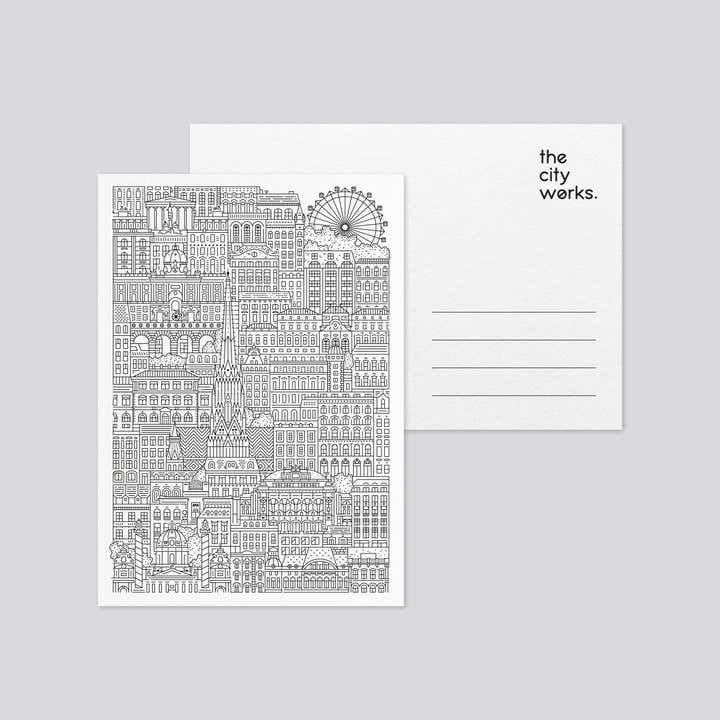 Vienna Black and White Postcard for wholesale by The City Works