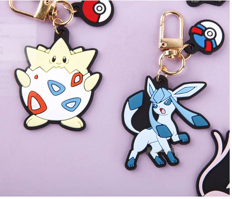 K-Wonderland - Wholesale Keychain - Kids - Pokemon Characters Key Chain ring Bag Charm variety  Pack6