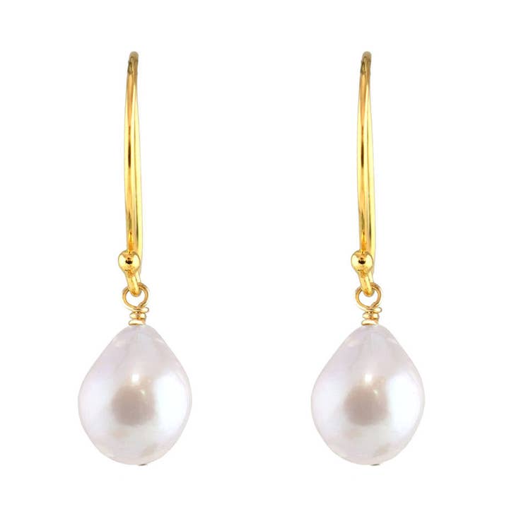 E-3021 SMALL WHITE EDISON PEARL EARRING for wholesale by Alicia Van Fleteren Jewelry Design