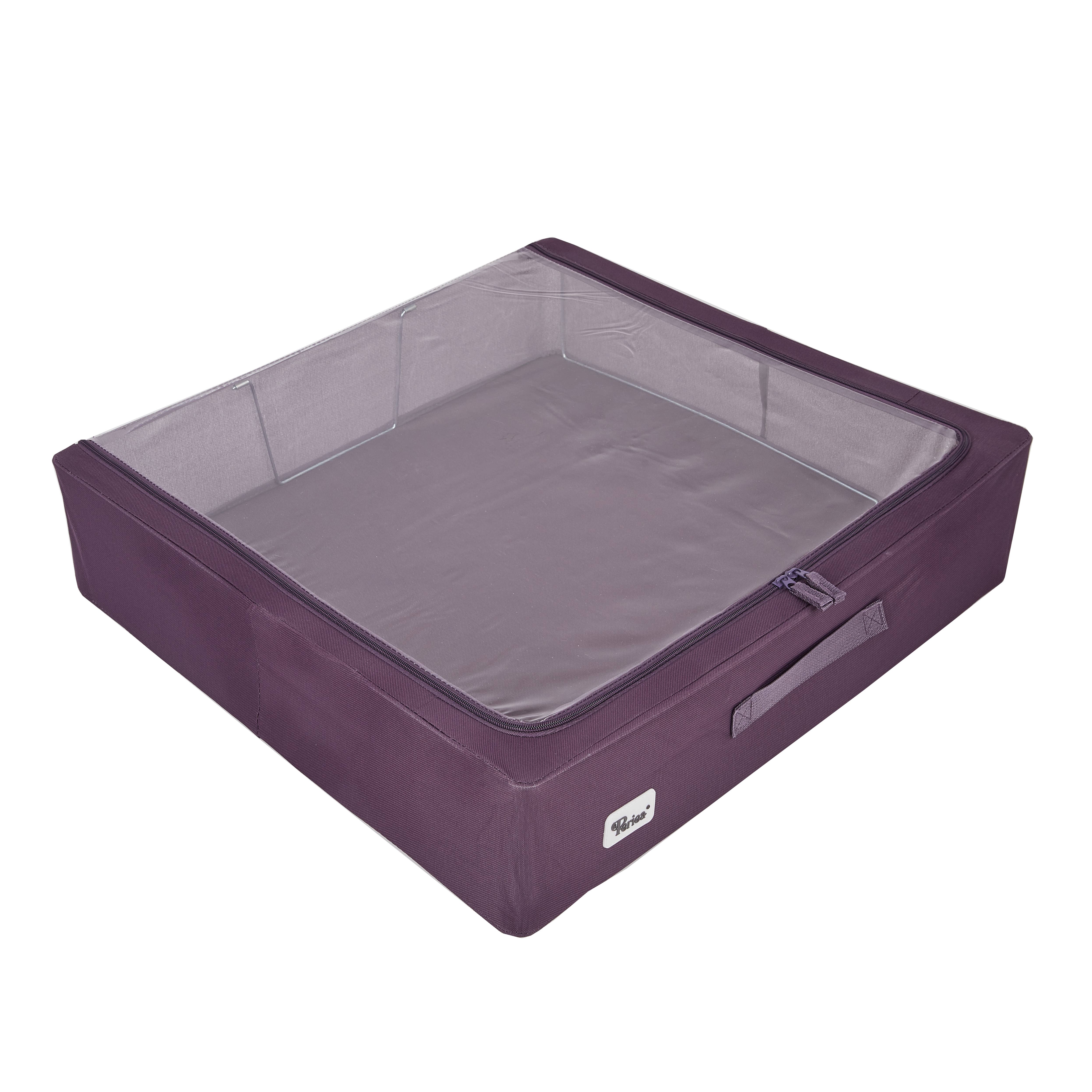 Periea - Vente Bacs de rangement - Boîte de rangement pliante fine Periea pour dessous de lit avec couvercle transparent à fermeture éclair11