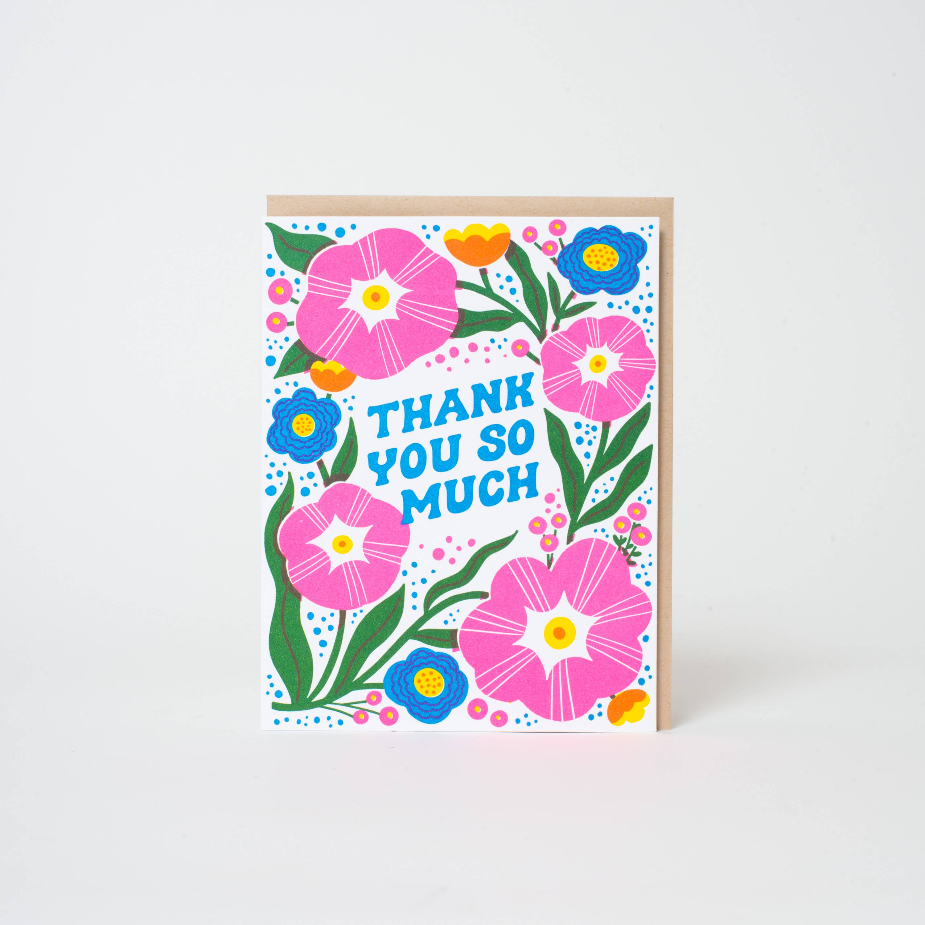 Egg Press Manufacturing - Wholesale Thank You Card - Thanks So Much Flowers Letterpress Greeting Card by Hello!Lucky1