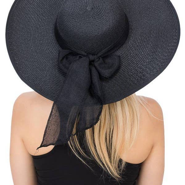 Cap Zone - Wholesale Straw Hat - Women's - Burlap Bow Straw Floppy Sun Hat6